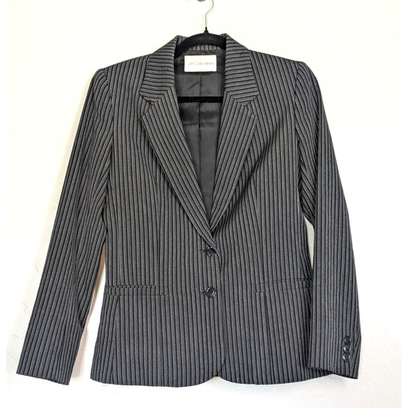 JH Collectibles Jackets & Blazers - Vintage JH Collectibles Wool Blazer Womens Size 6 Vertical Pin Stripe Jacket USA